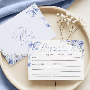 Recepción Tarjeta de receta floral algo azul