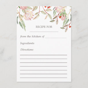Recepción Tarjeta de Receta Floral Australiana Rosa Rubor