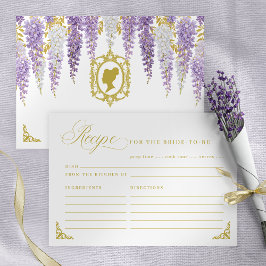 Recepción Tarjeta de receta Floral Vintage Bridal Shower