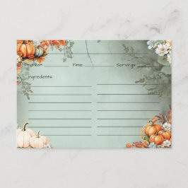 Recepción Tarjeta de receta gastronómica