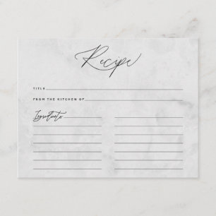 Recepción Tarjeta de receta moderna de guion Minimalista de 