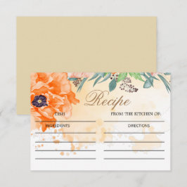 Recepción Tarjeta de receta para duchas de novias de Poppies