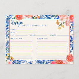 Recepción Tarjeta de receta para la ducha de novia Aperol Sp