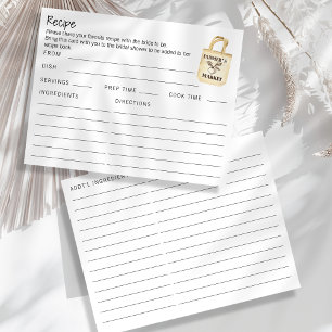 Recepción Tarjeta de receta para novias de doble cara para g