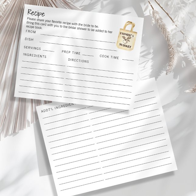 Recepción Tarjeta de receta para novias de doble cara para g (Subido por el creador)