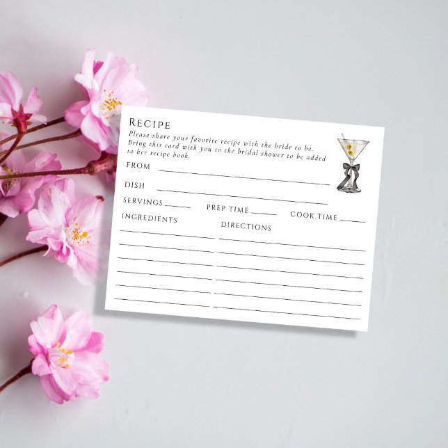 Recepción Tarjeta de receta temática de Martini con doble ca (Subido por el creador)