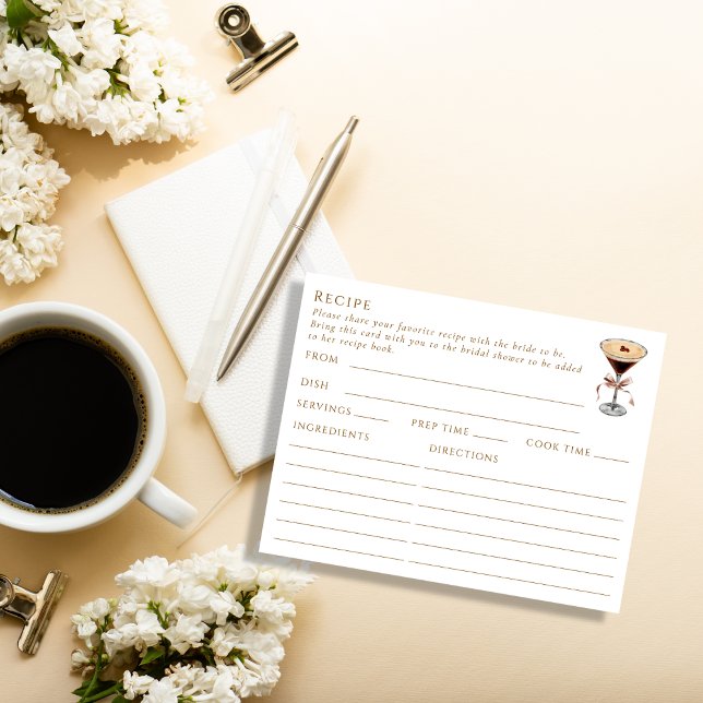 Recepción Tarjeta de receta temática de Martini de Espresso  (Subido por el creador)