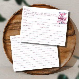 Recepción Tarjeta de Receta Temática de Pink Martini Rosa Ch