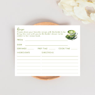 Recepción Tarjeta de receta temática de té verde Matcha a do