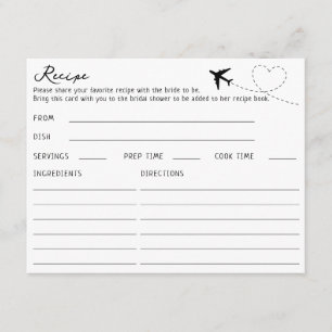 Recepción Tarjeta de receta temática de viaje en avión de do