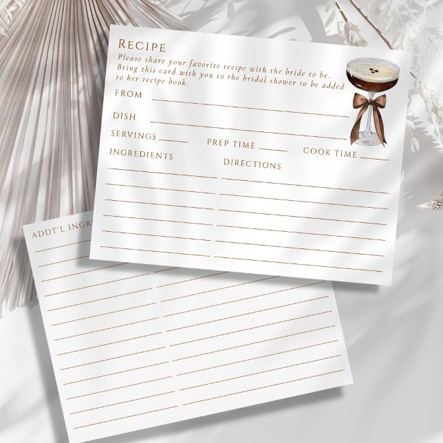 Recepción Tarjeta de receta temática Espresso Martini de dob (Subido por el creador)