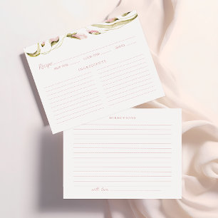 Recepción Tarjeta de recetaria Rubor Watercolor Floral Brida