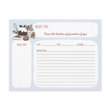 Tarjeta de recetas Blue + White Holiday Baking