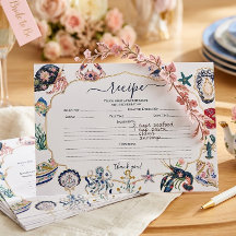 Tarjeta de Recetas de la Fiesta Costera al Atardec