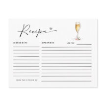 Tarjeta de recetas Pearl & Prosecco Bridal Shower