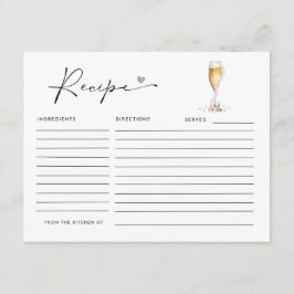 Recepción Tarjeta de recetas Pearl & Prosecco Bridal Shower