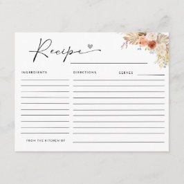 Recepción Tarjeta de recetas rusas para el Boho Arch Pampas