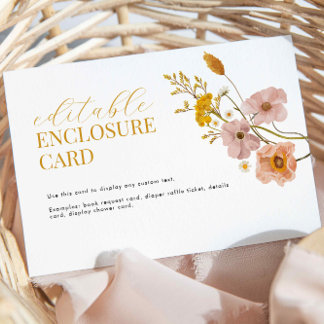 Recepción Tarjeta de recinto de flores silvestres, tema del