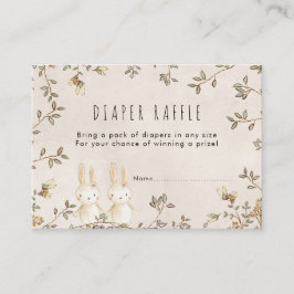 Recepción tarjeta de recinto de gemelos conejito floral Diap