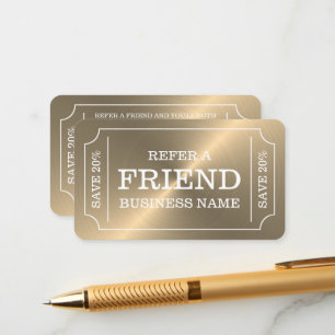 Recepción Tarjeta de referencia Gold Ticket Style