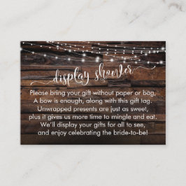 Recepción Tarjeta de regalo de ducha de novia con pantalla d