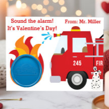 Tarjeta de regalo del bombero Valentine Play Doh