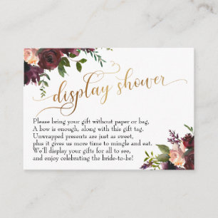 Recepción Tarjeta de regalo Floral de ducha de novia con gui