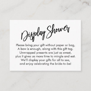 Recepción Tarjeta de regalo simple para la ducha de novia co
