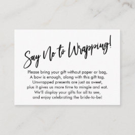 Recepción Tarjeta de regalo simple para la ducha de novia co