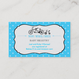 Recepción Tarjeta de registro Baby Shower Tandem Bicycle