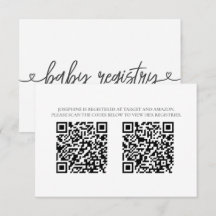 Tarjeta de Registro de Baby Shower con Códigos QR