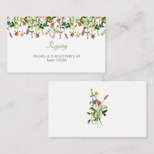 Recepción Tarjeta de registro de Baby Shower de Flores silve