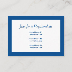 Recepción Tarjeta de registro de Baby Shower de Stork - Azul