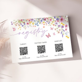 Recepción Tarjeta de Registro de Baby Shower Floral Baby en 