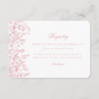Tarjeta de registro de bebés florales para el Past