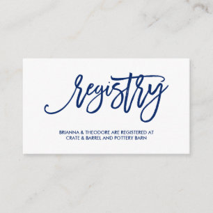 Recepción Tarjeta de registro de Boda con carta de mano de m