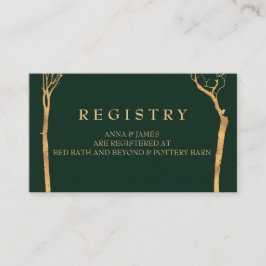 Recepción Tarjeta de registro de Boda de árbol de birch dora