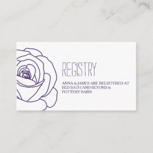 Recepción Tarjeta de registro de Boda de esquema de Rosa púr