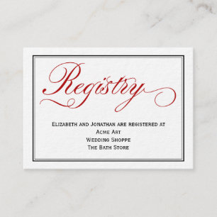 Recepción Tarjeta de registro de Boda de guiones de caligraf