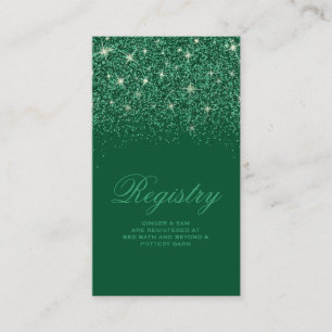 Recepción Tarjeta de registro de Boda de Purpurina de Esmera