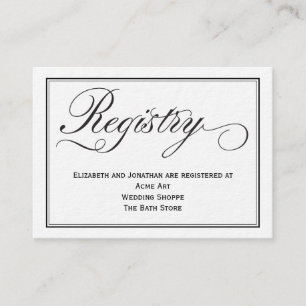 Recepción Tarjeta de registro de Boda de script de caligrafí