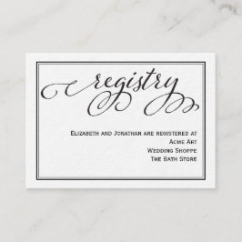Recepción Tarjeta de registro de Boda de script de caligrafí