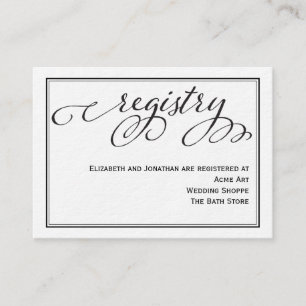 Recepción Tarjeta de registro de Boda de script de caligrafí