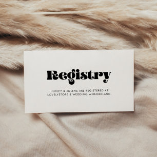 Recepción Tarjeta de registro de boda de script retro de vin