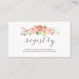 Recepción Tarjeta de registro de Boda floral de jardín Rosa