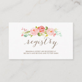 Recepción Tarjeta de registro de Boda floral de jardín Rosa