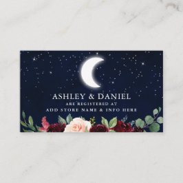Recepción Tarjeta de Registro de Boda Floral de Luna Estrell