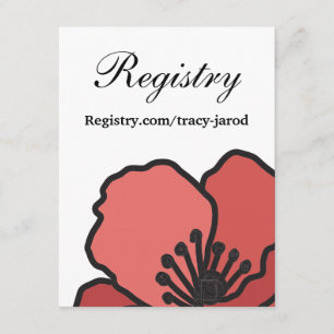Recepción Tarjeta de Registro de Boda Floral Incluida Amapol
