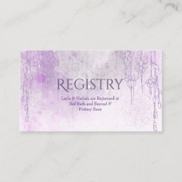 Recepción Tarjeta de registro de Boda púrpura encantadora