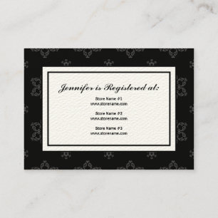 Recepción Tarjeta de registro de Bodas de Invierno en B&W en
